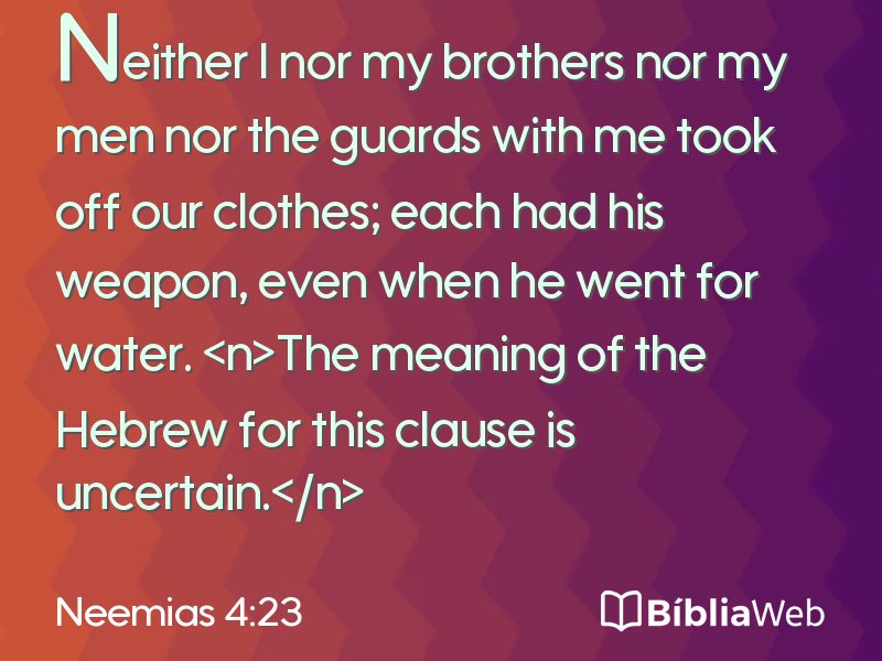 Neemias 4:23 em imagem para compartilhar