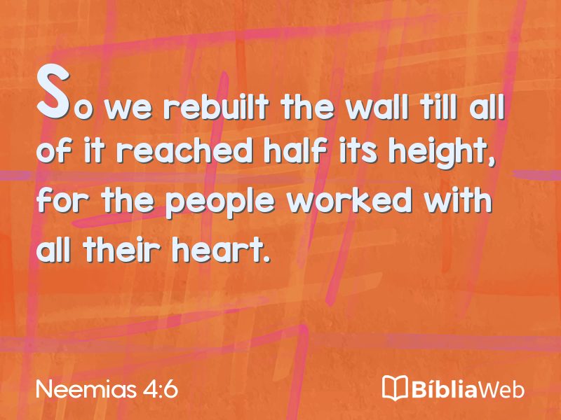 Neemias 4:6 em imagem para compartilhar