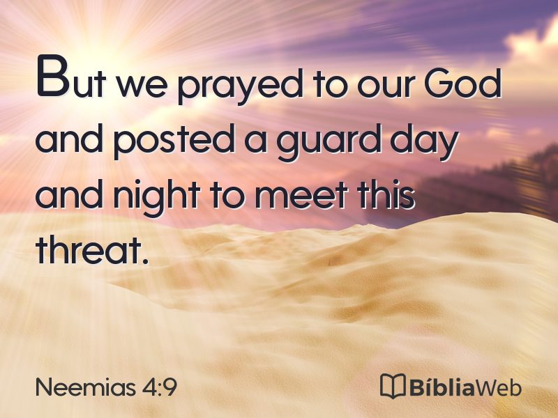 Neemias 4:9 em imagem para compartilhar