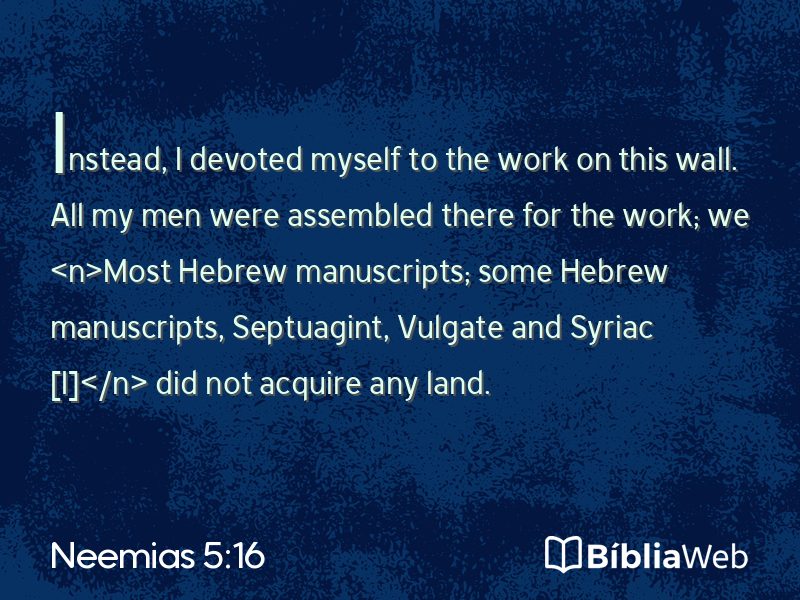 Neemias 5:16 em imagem para compartilhar