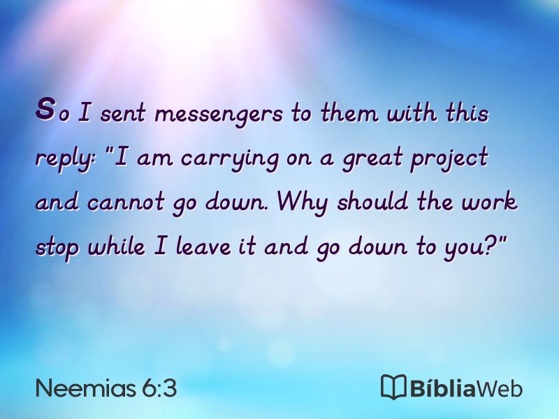Neemias 6:3 em imagem para compartilhar