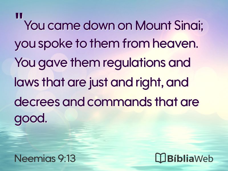 Neemias 9:13 em imagem para compartilhar