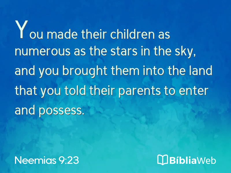 Neemias 9:23 em imagem para compartilhar
