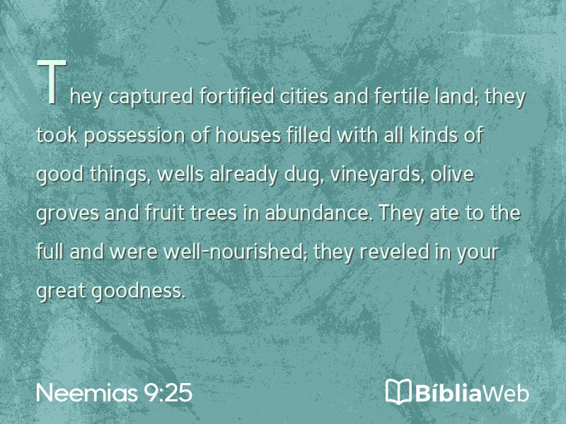 Neemias 9:25 em imagem para compartilhar