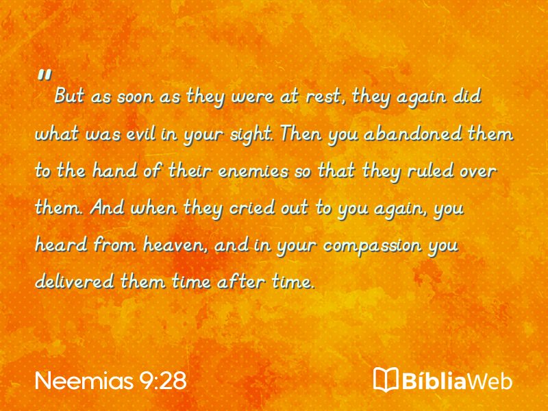 Neemias 9:28 em imagem para compartilhar