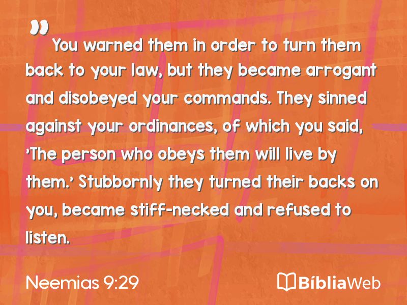 Neemias 9:29 em imagem para compartilhar