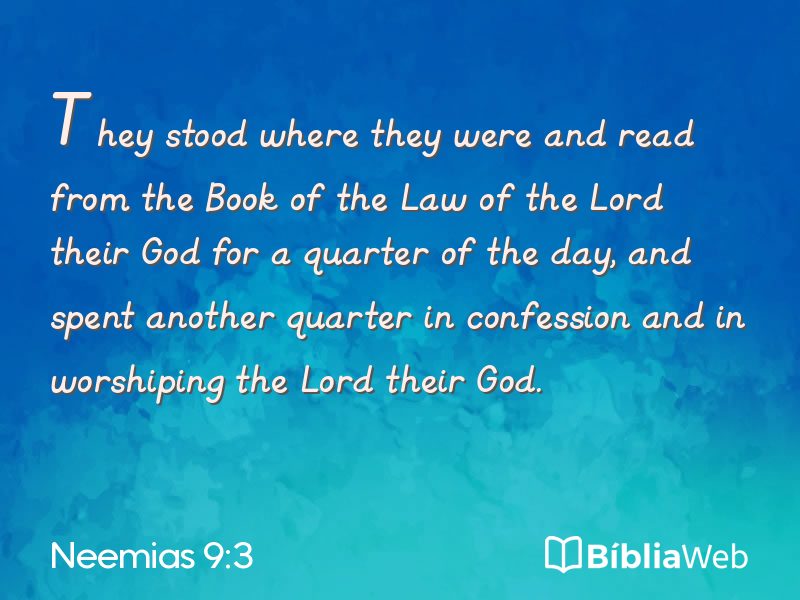 Neemias 9:3 em imagem para compartilhar