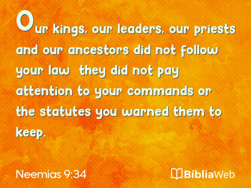 Neemias 9:34 em imagem para compartilhar