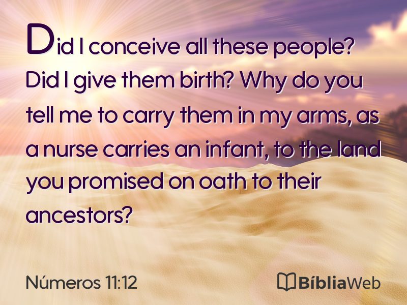 Números 11:12 em imagem para compartilhar