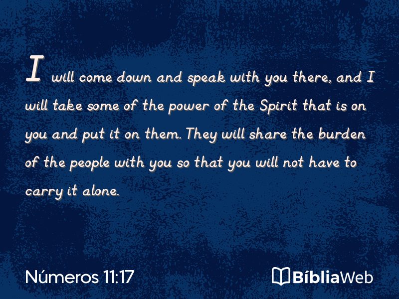 Números 11:17 em imagem para compartilhar