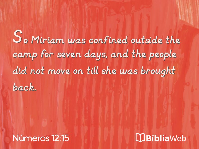 Números 12:15 em imagem para compartilhar