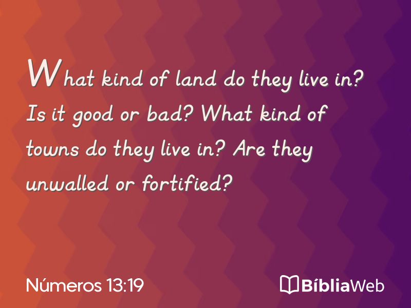 Números 13:19 em imagem para compartilhar