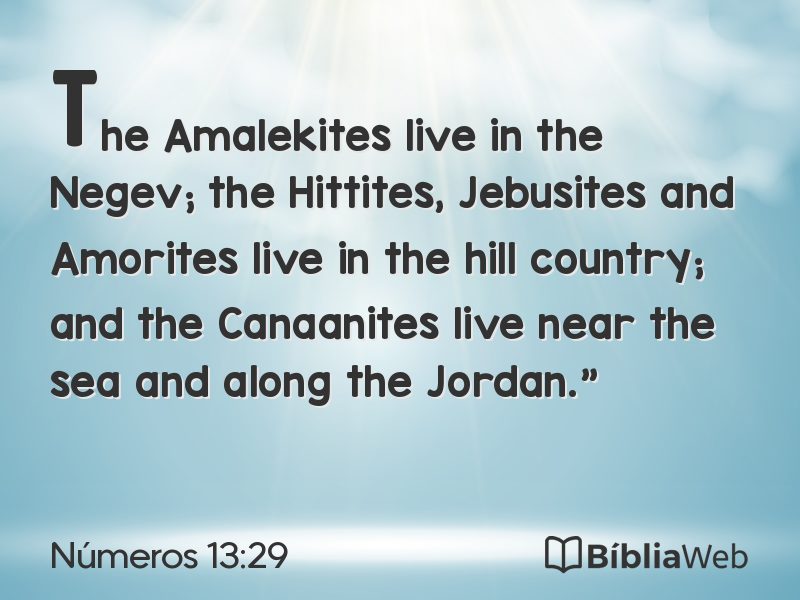 Números 13:29 em imagem para compartilhar