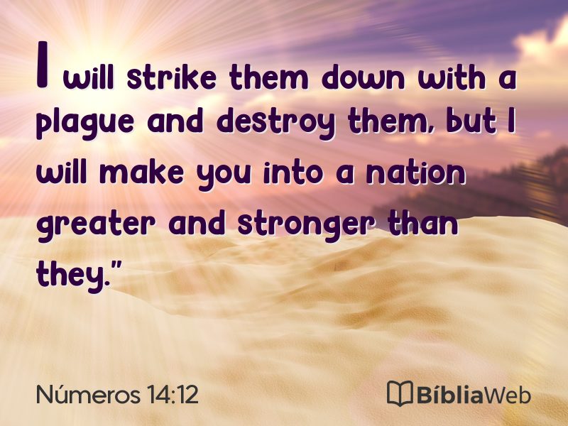 Números 14:12 em imagem para compartilhar