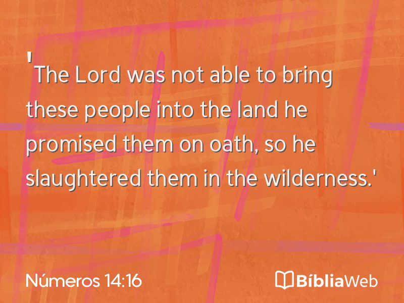 Números 14:16 em imagem para compartilhar