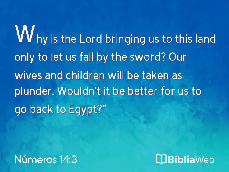 Números 14:3 em imagem para compartilhar