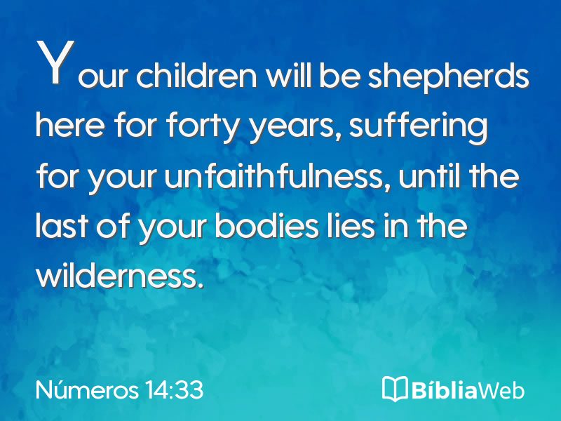Números 14:33 em imagem para compartilhar