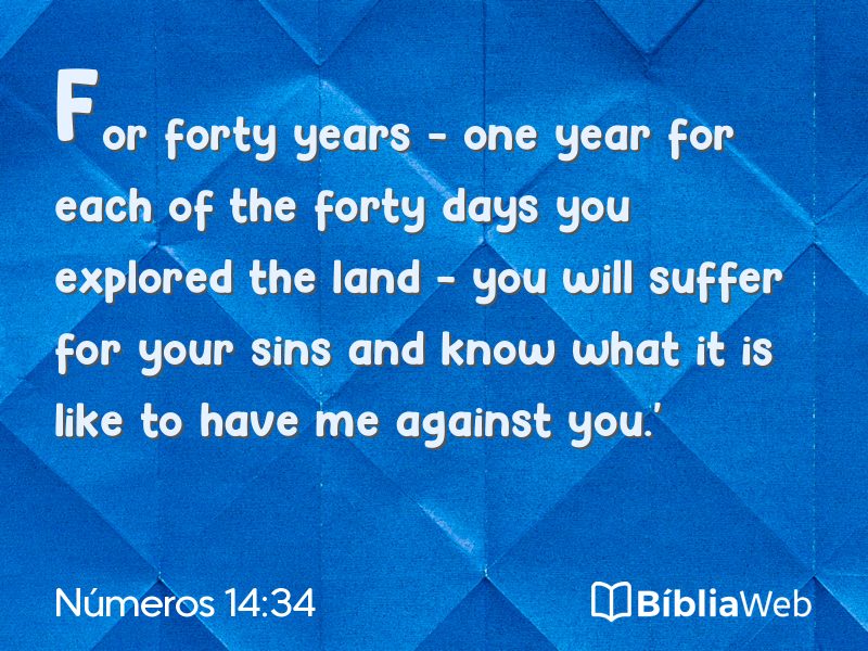 Números 14:34 em imagem para compartilhar
