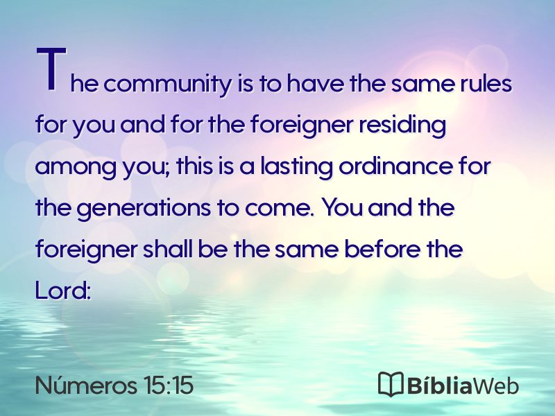 Números 15:15 em imagem para compartilhar
