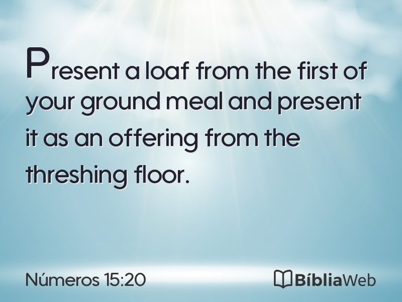 Números 15:20 em imagem para compartilhar