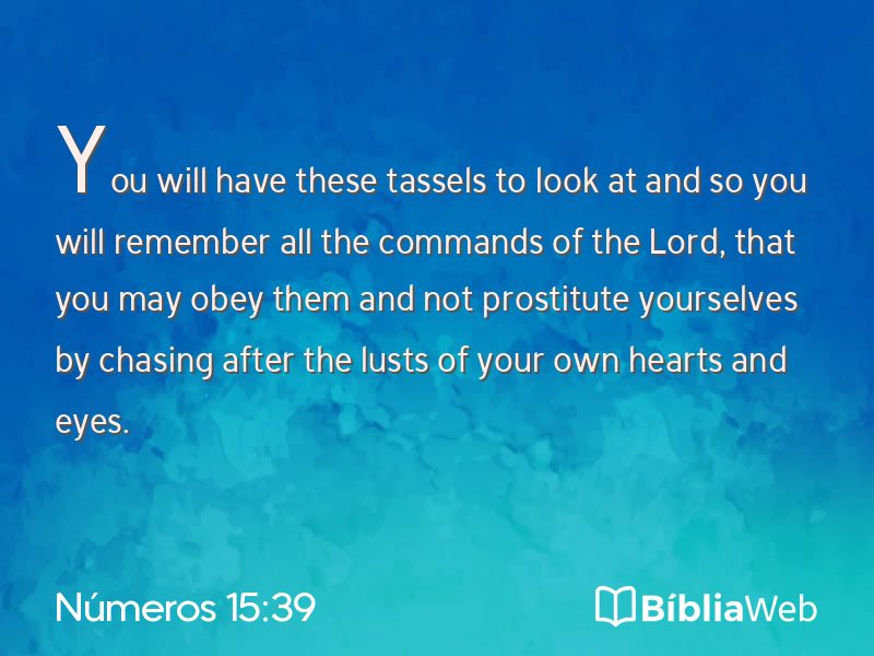 Números 15:39 em imagem para compartilhar