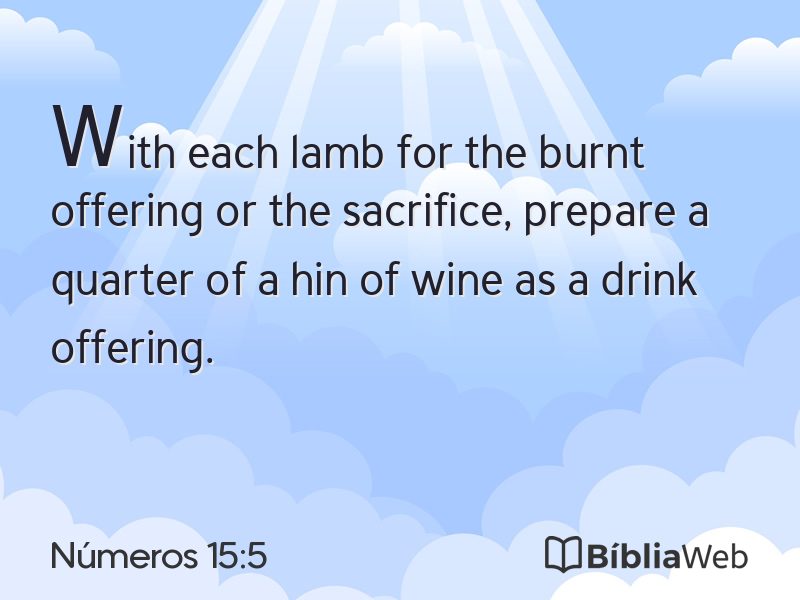 Números 15:5 em imagem para compartilhar