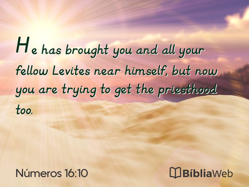 Números 16:10 em imagem para compartilhar