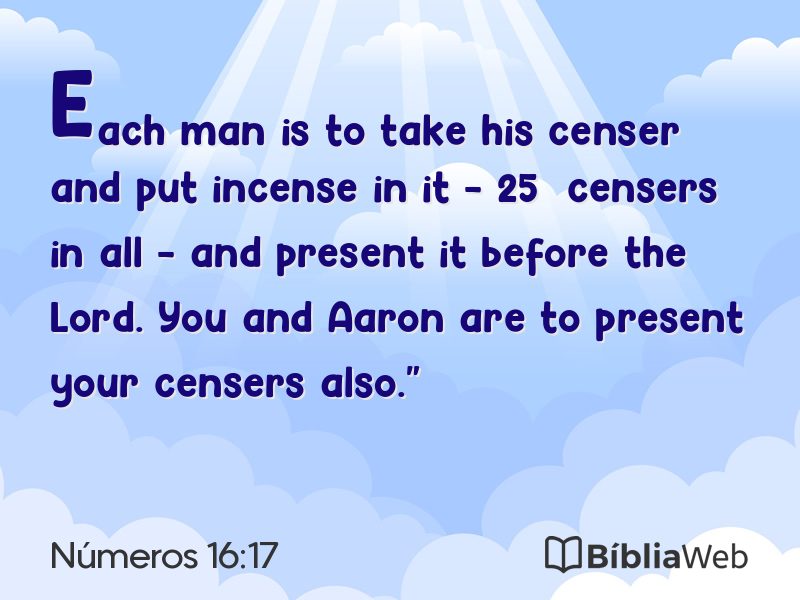 Números 16:17 em imagem para compartilhar