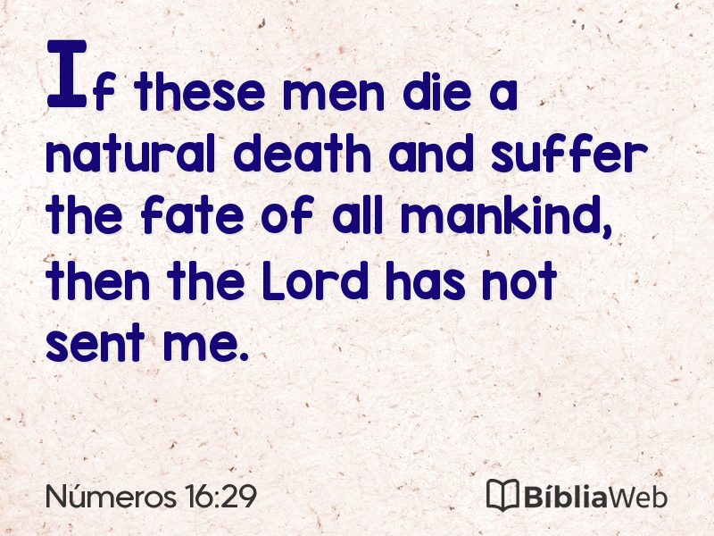 Números 16:29 em imagem para compartilhar