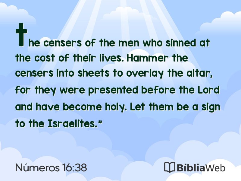 Números 16:38 em imagem para compartilhar