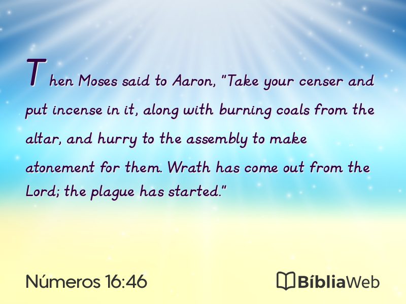 Números 16:46 em imagem para compartilhar