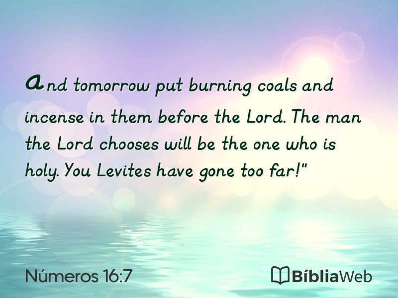 Números 16:7 em imagem para compartilhar