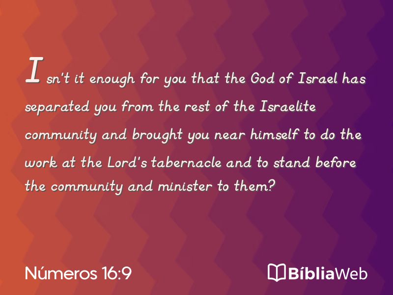 Números 16:9 em imagem para compartilhar