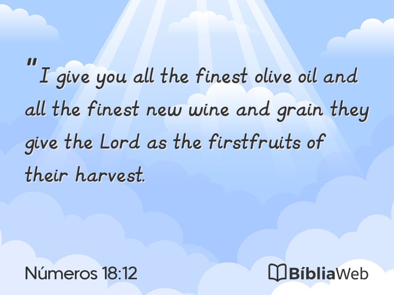 Números 18:12 em imagem para compartilhar