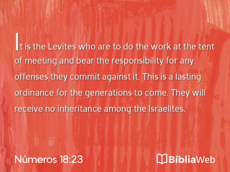 Números 18:23 em imagem para compartilhar