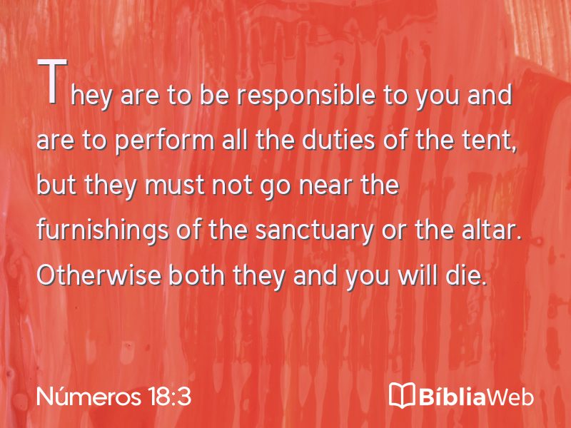 Números 18:3 em imagem para compartilhar