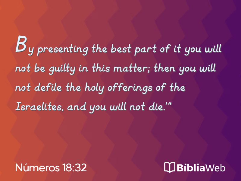 Números 18:32 em imagem para compartilhar