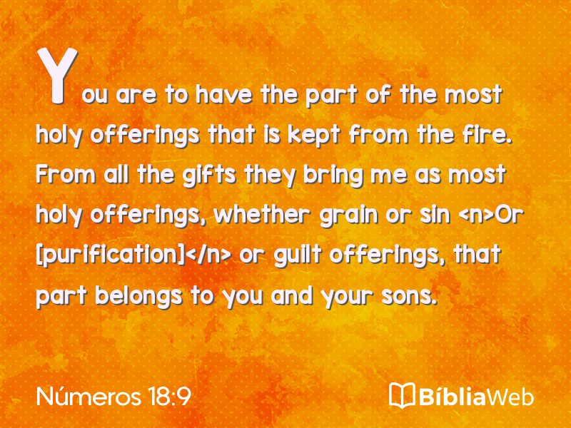 Números 18:9 em imagem para compartilhar