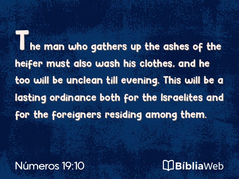 Números 19:10 em imagem para compartilhar