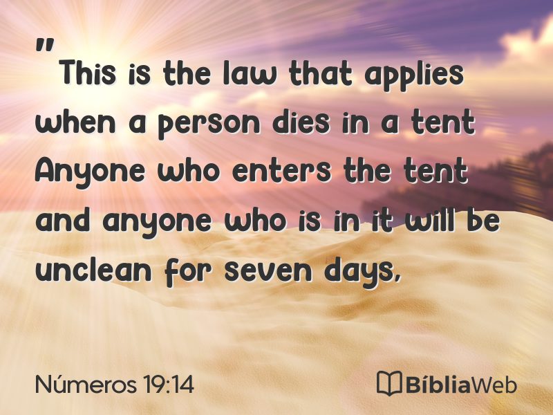 Números 19:14 em imagem para compartilhar