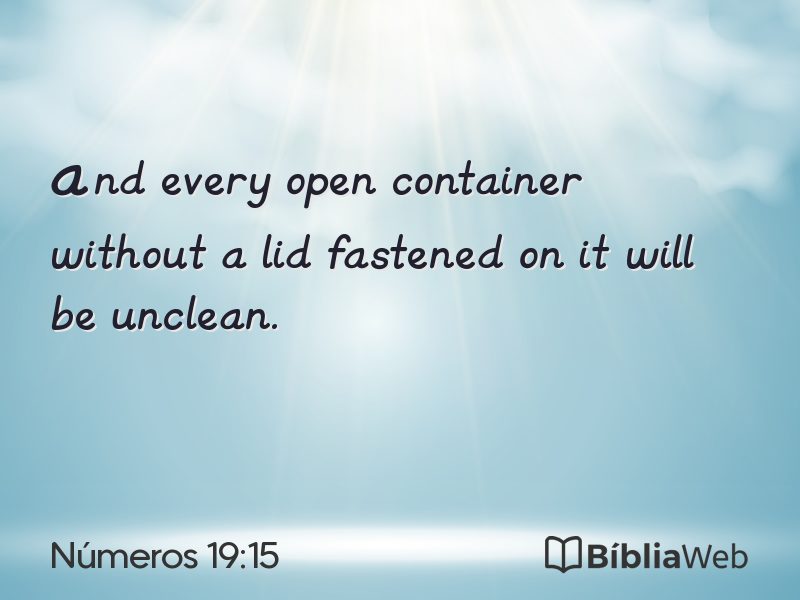 Números 19:15 em imagem para compartilhar