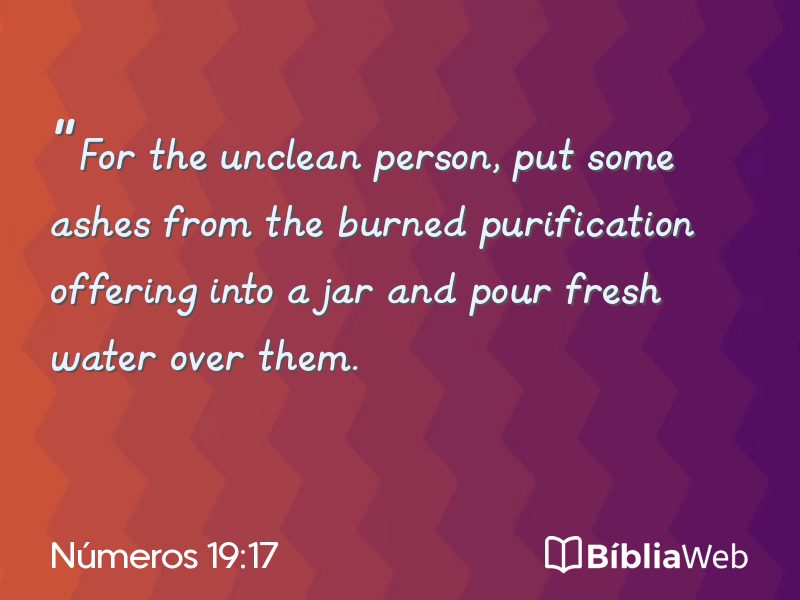 Números 19:17 em imagem para compartilhar