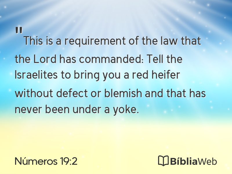 Números 19:2 em imagem para compartilhar