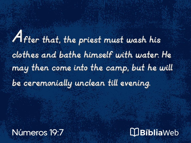 Números 19:7 em imagem para compartilhar