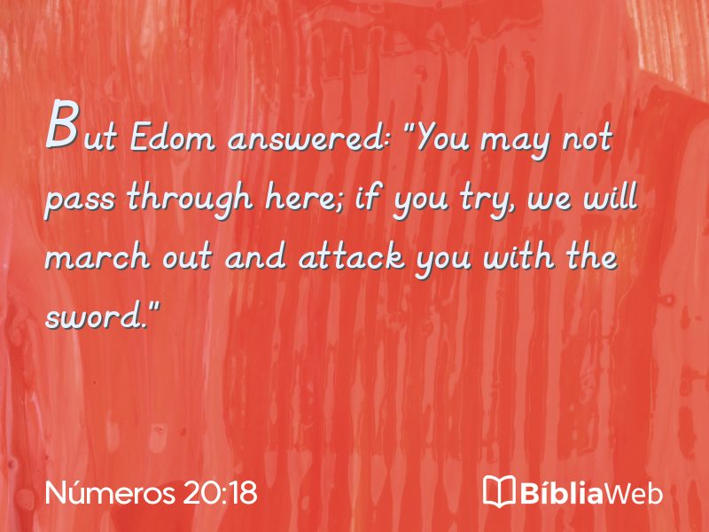 Números 20:18 em imagem para compartilhar