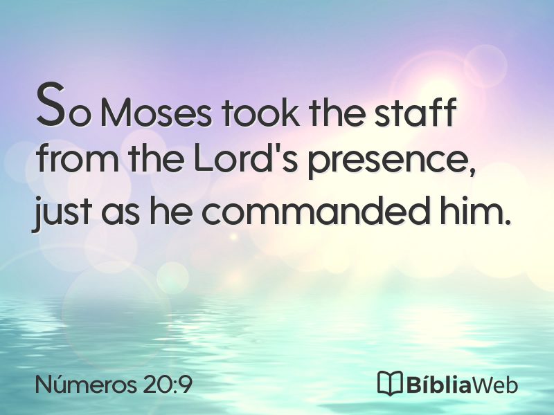 Números 20:9 em imagem para compartilhar