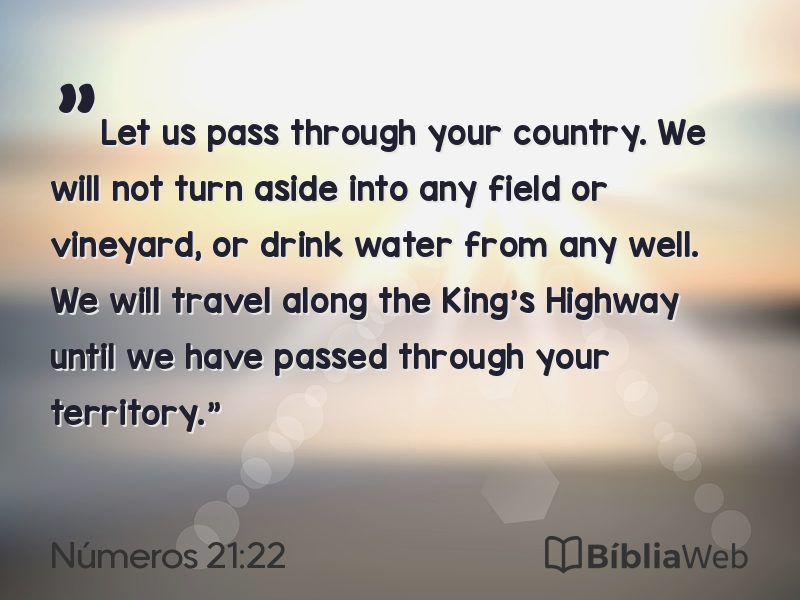 Números 21:22 em imagem para compartilhar