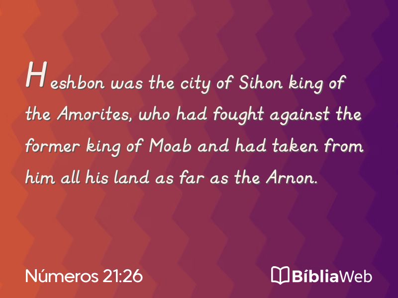 Números 21:26 em imagem para compartilhar