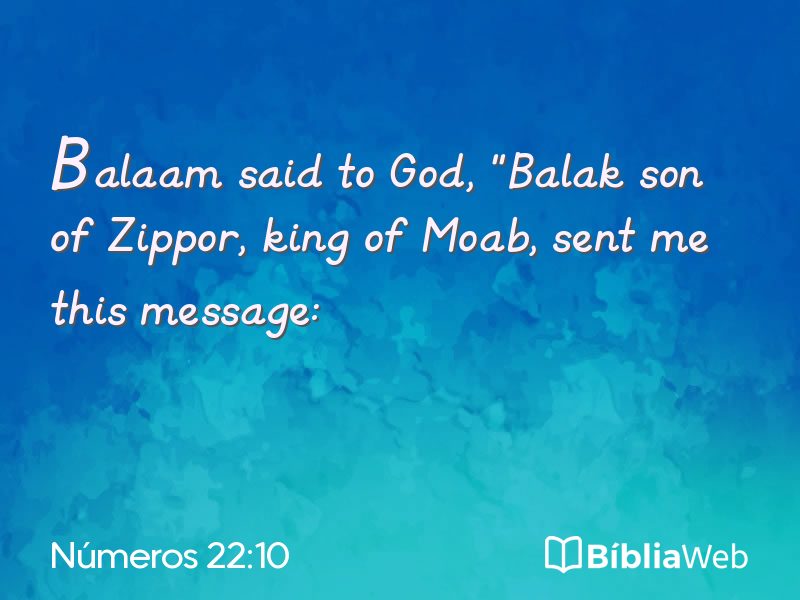 Números 22:10 em imagem para compartilhar