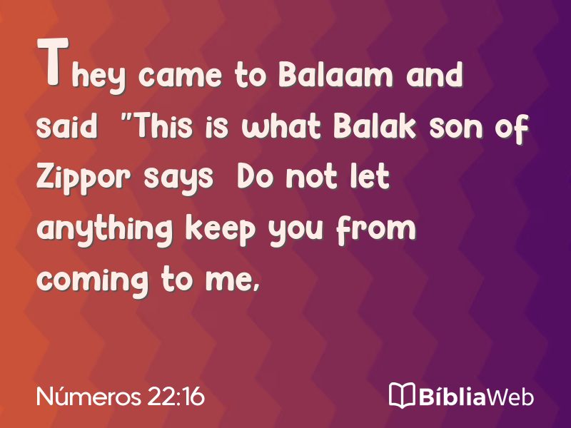 Números 22:16 em imagem para compartilhar